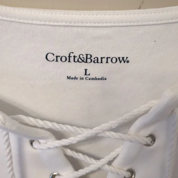 Croft & Barrow White Top Size L - Picture 2 of 4